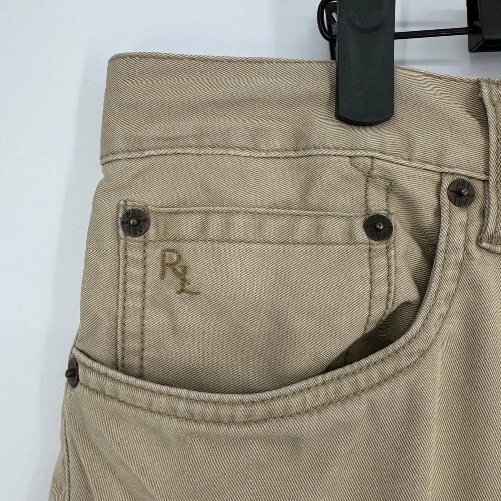 Polo Ralph Lauren Mens Tan Khaki Straight Leg Chino Pants 34x32 5-Pocket Cotton